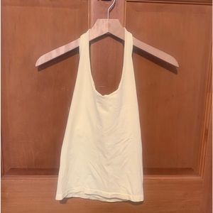 Free People Light Yellow Halter Top Size XS/S